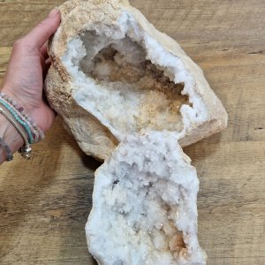 Geoda Kamena strela s Kalcitom - par